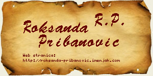 Roksanda Pribanović vizit kartica